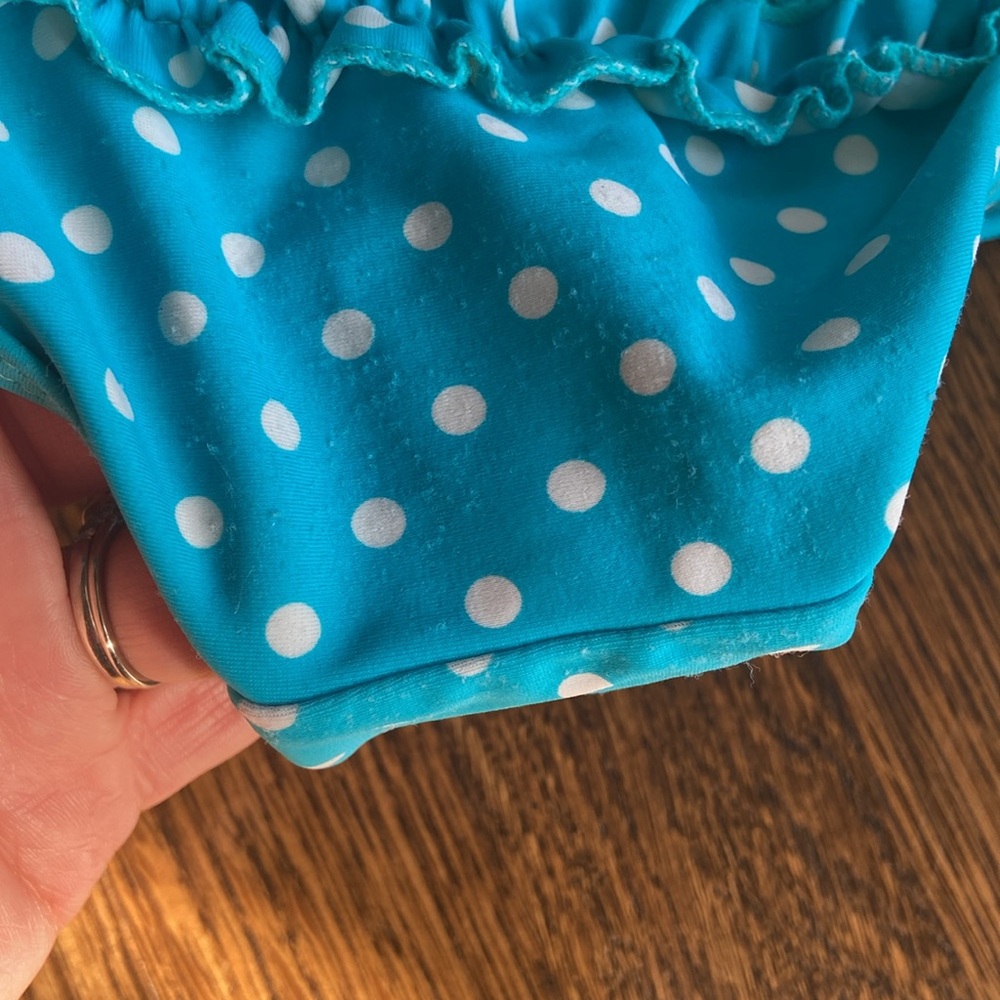 Ruffle butts 2 piece Rash guard polka dots - Picture 4 of 12